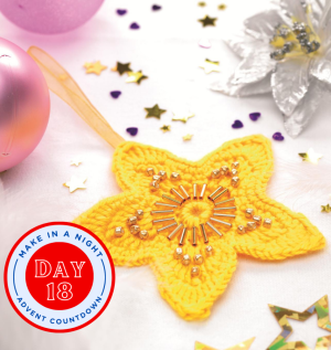 Advent Day 18: Beaded Crochet Star Decoration Pattern