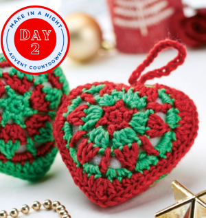 Advent Day 2: Heart Shaped Crochet Baubles