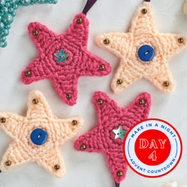 Advent Day 4: Simple Crochet Star Decorations Knitting Pattern