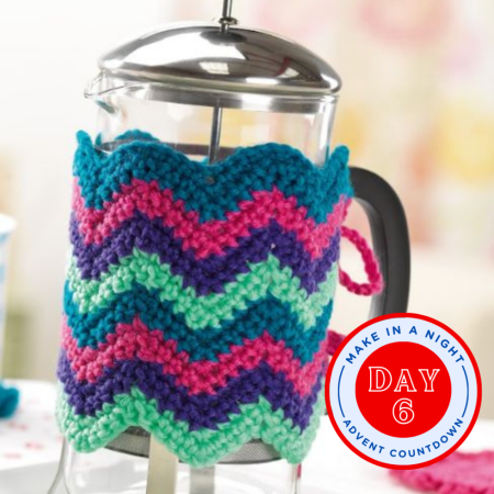 Advent Day 6: Chevron Cafetiere Cosy crochet Pattern