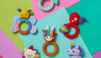Rainbow Animal Baby Rattles Toy Knitting Pattern