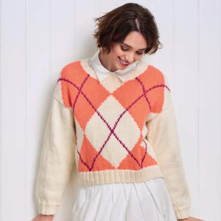 Classic Argyle Jumper Knitting Pattern Knitting Pattern