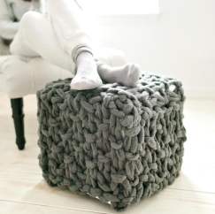 Arm Knit Footstool Cover Knitting Pattern