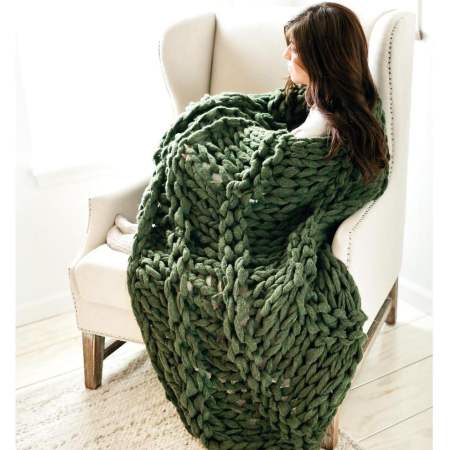 Arm Knit Textured Blanket Knitting Pattern
