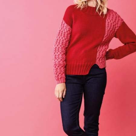 Asymmetric Cable Jumper Knitting Pattern