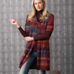 Striped Long Collared Cardigan Knitting Pattern - Knitting Pattern