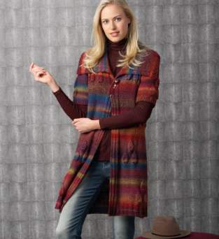 Striped Long Collared Cardigan Knitting Pattern Knitting Pattern
