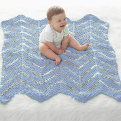 Bernat Baby Waves Blanket Knitting Pattern