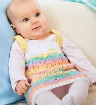 Rainbow Lace Baby Pinafore Knitting Pattern Knitting Pattern