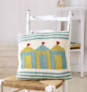 Beach Hut Cushion Knitting Pattern