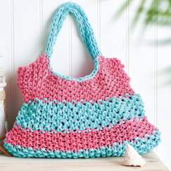 T-shirt Yarn Beach Tote Bag Knitting Pattern - Knitting Pattern