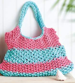 T-shirt Yarn Beach Tote Bag Knitting Pattern Knitting Pattern