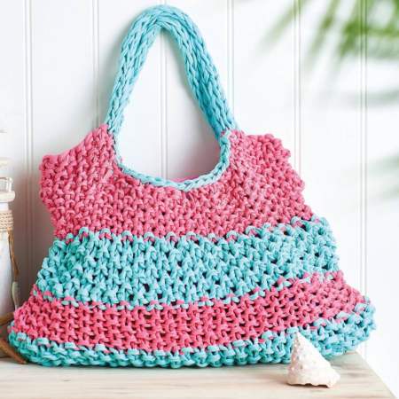 T-shirt Yarn Beach Tote Bag Knitting Pattern Knitting Pattern