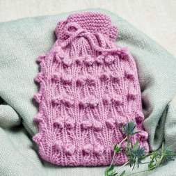 Beginner Twist & Bobble Hot Water Bottle Cover Knitting Pattern