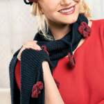 Beret, scarf and corsage set Knitting Pattern