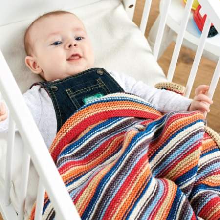 Colourwork Stripe Baby Blanket Knitting Pattern Knitting Pattern