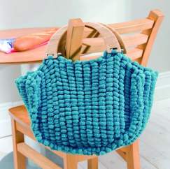 Practical pompon bag Knitting Pattern