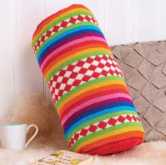 Rainbow Bolster Cushion Knitting Pattern Knitting Pattern