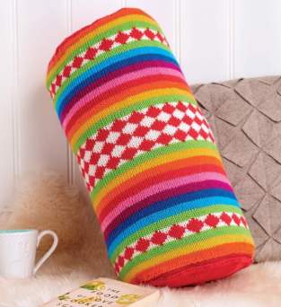 Rainbow Bolster Cushion Knitting Pattern Knitting Pattern