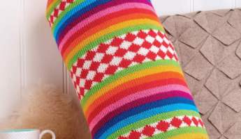 Rainbow Bolster Cushion Knitting Pattern