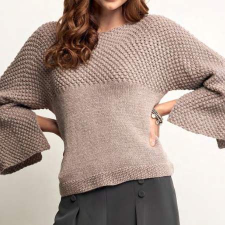 Bramble Stitch Cape Sleeve Jumper Knitting Pattern