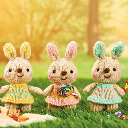 Sparkly Bunny Trio Knitting Pattern