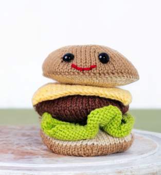 Classic Burger Toy Knitting Pattern Knitting Pattern