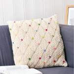 Button Embellished Twist Stitch Cushion Knitting Pattern Knitting Pattern