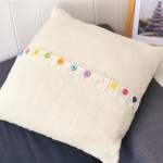 Button Embellished Twist Stitch Cushion Knitting Pattern Knitting Pattern