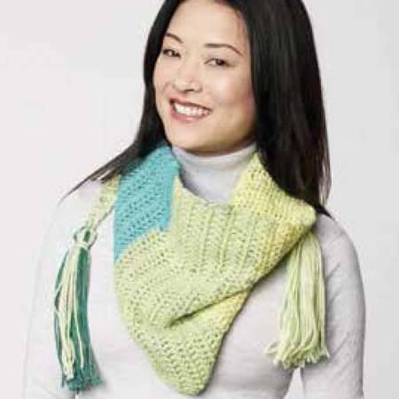 Caron Crochet Kerchief Scarf Knitting Pattern