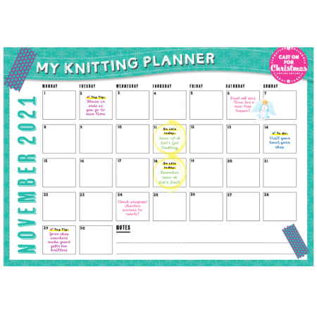 Cast on for Christmas My Knitting Planner November 2021  Knitting Pattern
