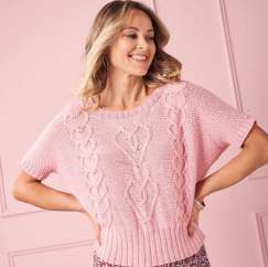 Cable hearts top Knitting Pattern