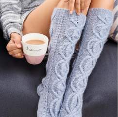 Cabled Slouchy Socks Knitting Pattern