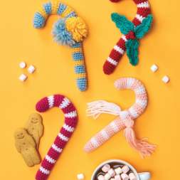 Striped Candy Cane Decorations Crochet Pattern Crochet Pattern
