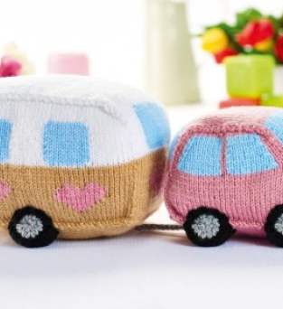 Knitted Car and Caravan Toy Set Knitting Pattern