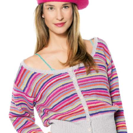 Stash buster striped cardigan Knitting Pattern