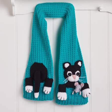 Cat and Mouse Child’s Scarf Knitting Pattern Knitting Pattern