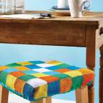 Checked stool cover Knitting Pattern
