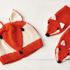 Child’s Fox Hat And Mittens Set Knitting Pattern