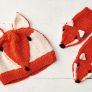 Child’s Fox Hat And Mittens Set