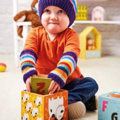 Child’s Hat and Wristwarmer Set Knitting Pattern