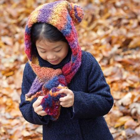 Child’s Hooded Scarf Knitting Pattern