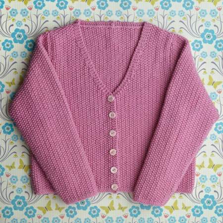 Child’s Moss Stitch Cardigan Knitting Pattern