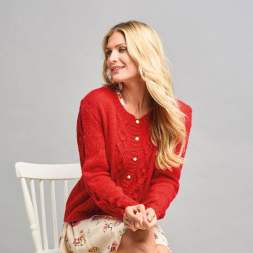Christmas Red Cardigan Knitting Pattern