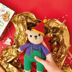 Crochet Christmas Outfit Teddy Bear Knitting Pattern