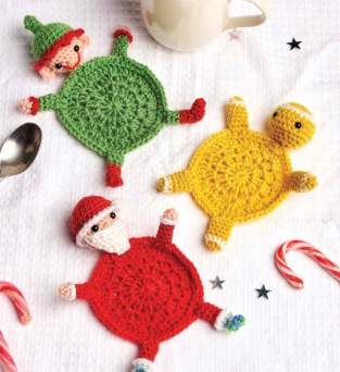 Christmas Character Coasters Crochet Pattern Knitting Pattern