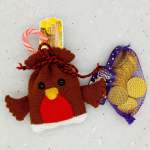Christmas Coin Gift Bags - Robin, Snowman, Reindeer Knitting Pattern