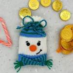 Christmas Coin Gift Bags - Robin, Snowman, Reindeer Knitting Pattern