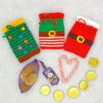 Christmas Coin Gift Bags - Santa, Elf, Tree Knitting Pattern