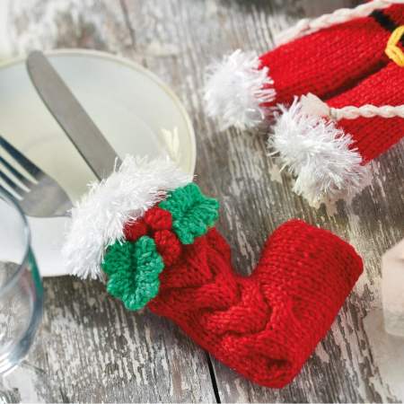 Christmas Cutlery Cosies Knitting Pattern